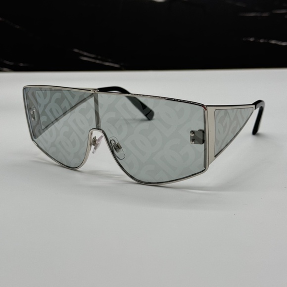 NEW DG2305 05/AL DOLCE&GABBANA SUNGLASSES OVERSIZED SILVER UNISEX EYEWEAR - Picture 2 of 12